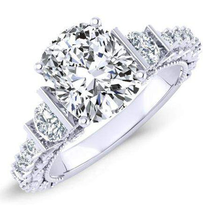 Belle Cushion Diamond Engagement Ring (Lab Grown Igi Cert) whitegold