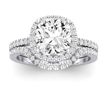 Bergenia Moissanite Matching Band Only (does Not Include Engagement Ring ) For Ring With Cushion Center whitegold