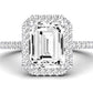 Bergenia Emerald Diamond Engagement Ring (Lab Grown Igi Cert) whitegold