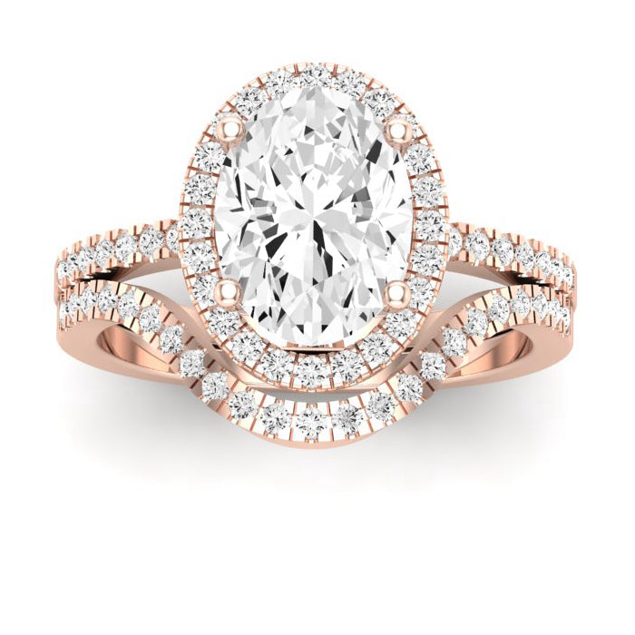 Bergenia Oval Diamond Bridal Set (Lab Grown Igi Cert) rosegold