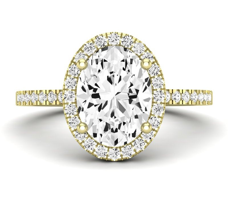 Bergenia Oval Moissanite Engagement Ring yellowgold