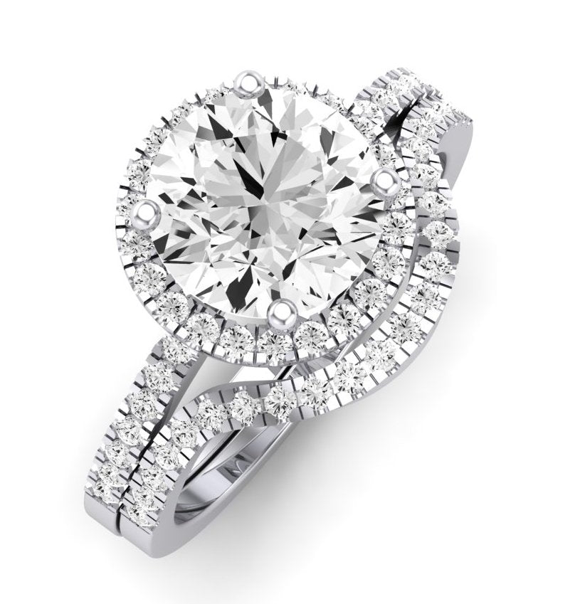 Bergenia Diamond Matching Band Only (does Not Include Engagement Ring ) For Ring With Round Center whitegold