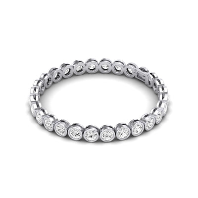 Sydney Round Bezel Set Modern Diamond Bracelet (clarity Enhanced) whitegold