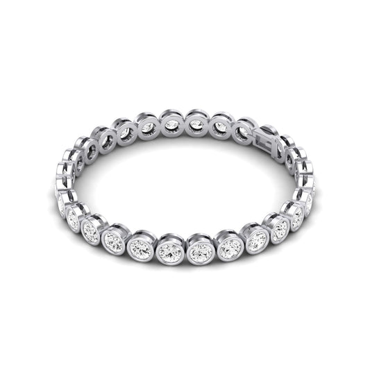 Sydney Round Bezel Set Modern Diamond Bracelet (clarity Enhanced) whitegold