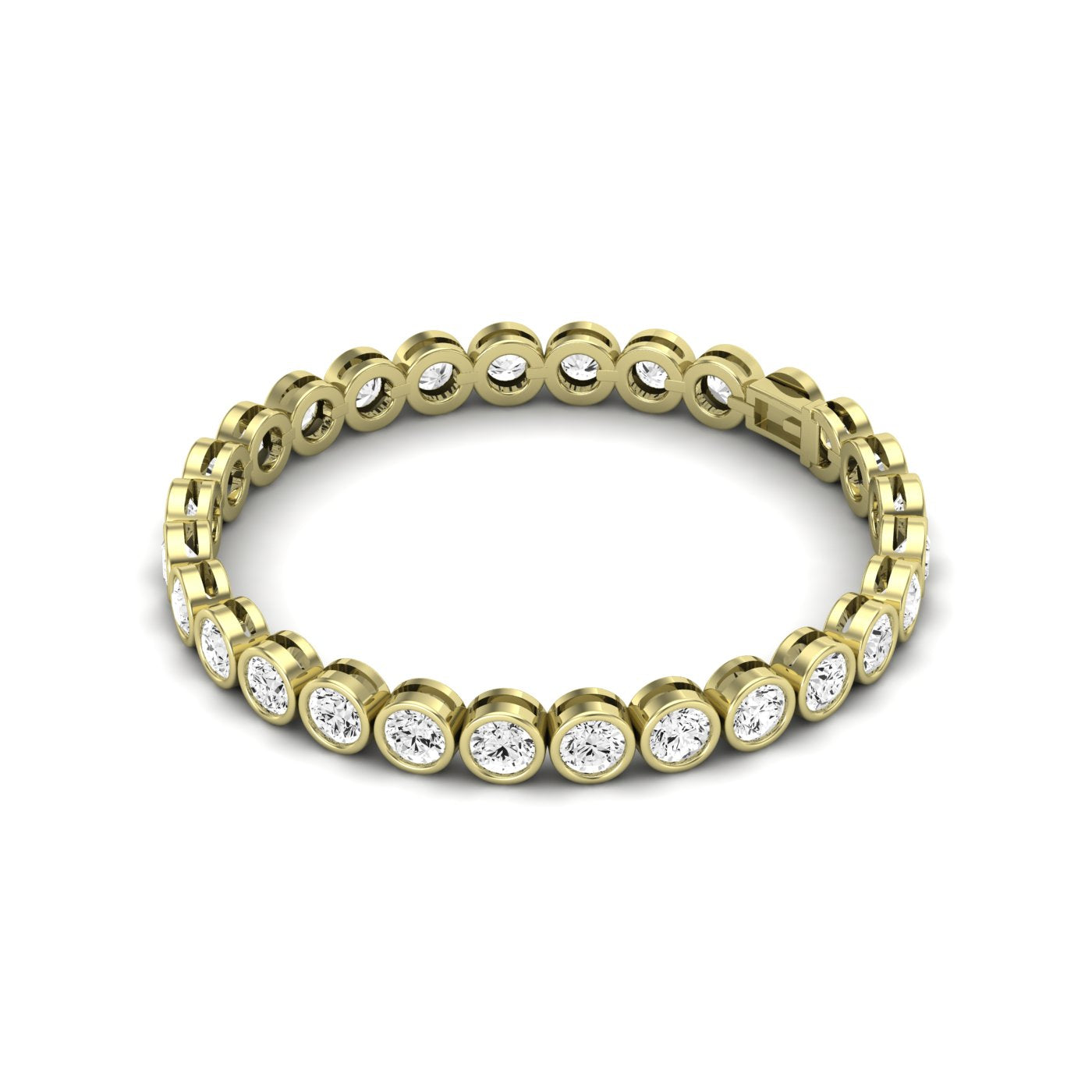 Sydney Round Bezel Set Modern Diamond Bracelet (clarity Enhanced) yellowgold
