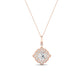 Sky Cushion Cut Diamond Halo Necklace (Clarity Enhanced) rosegold