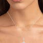 Sky Cushion Cut Diamond Halo Necklace (Clarity Enhanced) whitegold