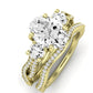 Bottlebrush Oval Moissanite Bridal Set yellowgold