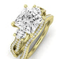 Bottlebrush Diamond Matching Band Only (does Not Include Engagement Ring) For Ring With Princess Center yellowgold