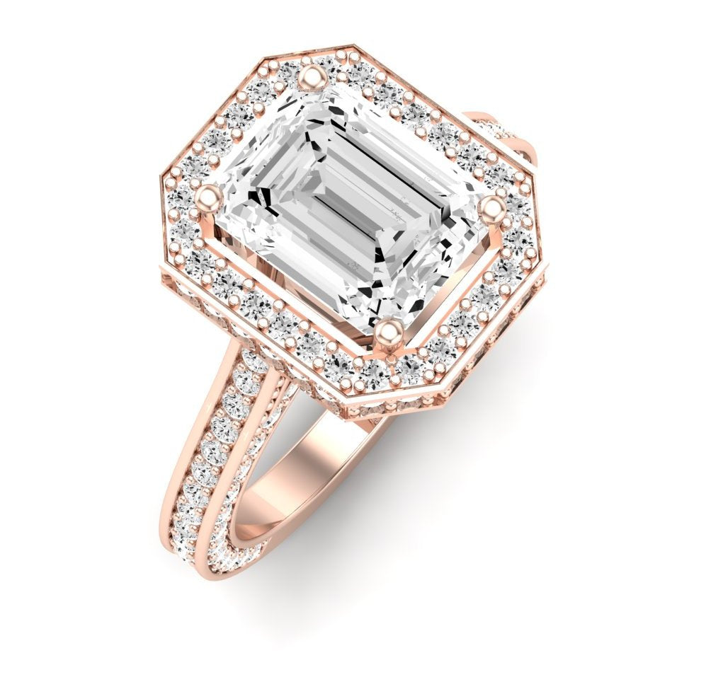 Buttercup Emerald Diamond Engagement Ring (Lab Grown Igi Cert) rosegold