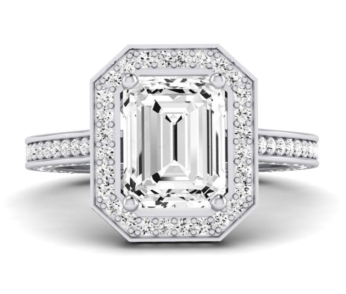 Buttercup Emerald Diamond Engagement Ring (Lab Grown Igi Cert) whitegold