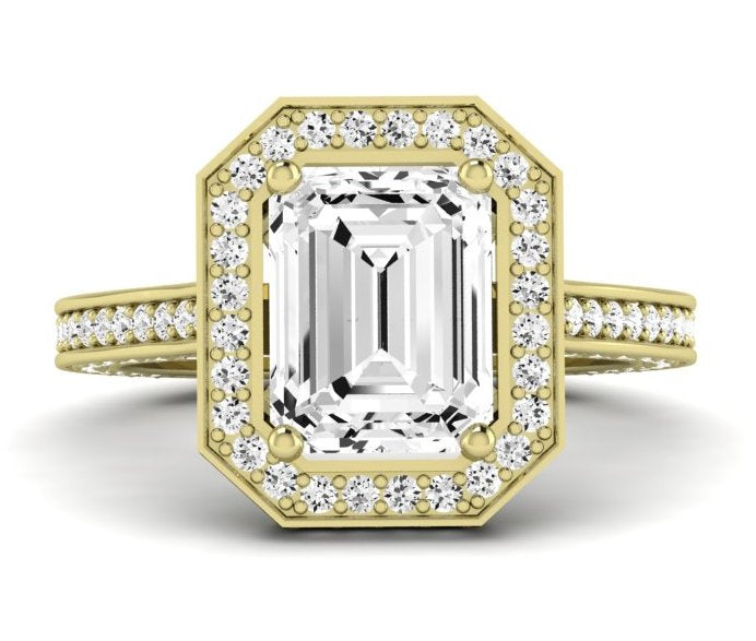 Buttercup Emerald Moissanite Engagement Ring yellowgold