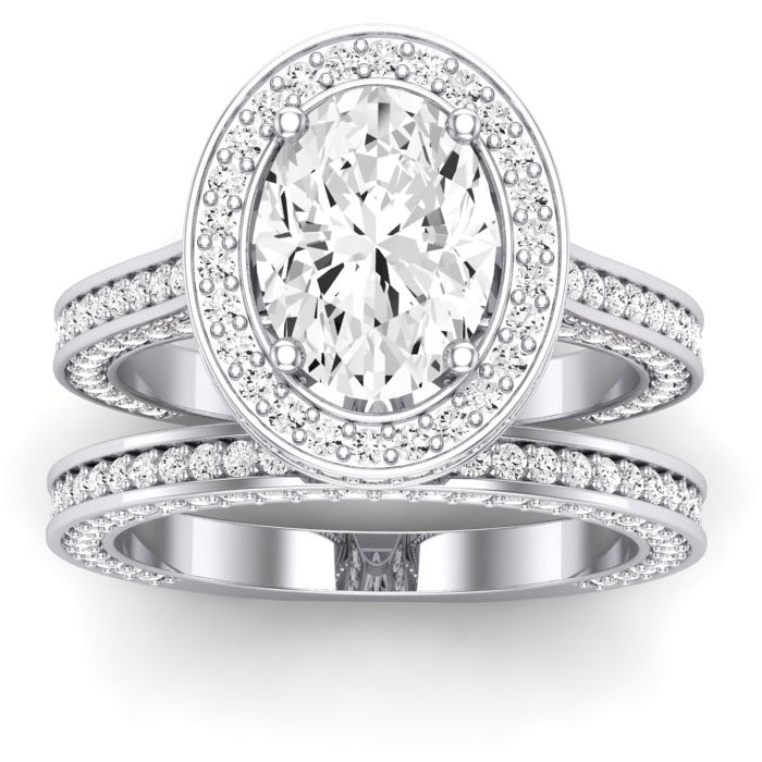 Buttercup Diamond Matching Band Only (does Not Include Engagement Ring)  For Ring With Oval Center whitegold