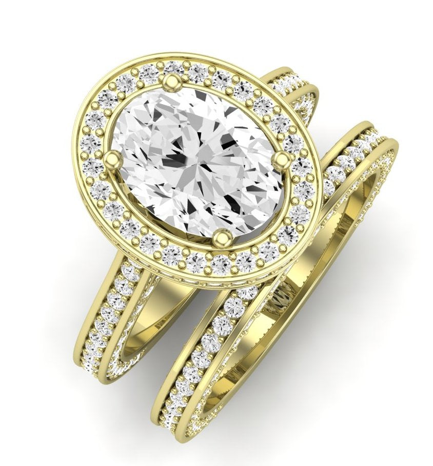 Buttercup Moissanite Matching Band Only (does Not Include Engagement Ring)  For Ring With Oval Center yellowgold