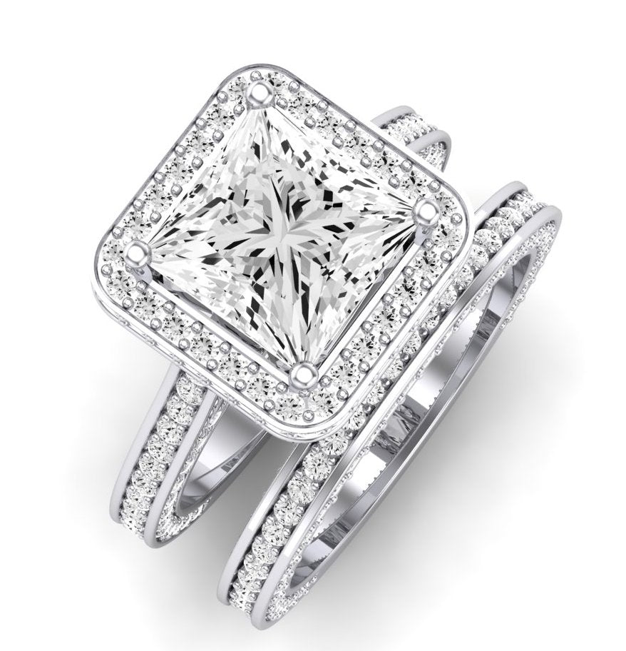 Buttercup Diamond Matching Band Only (does Not Include Engagement Ring)  For Ring With Princess Center whitegold