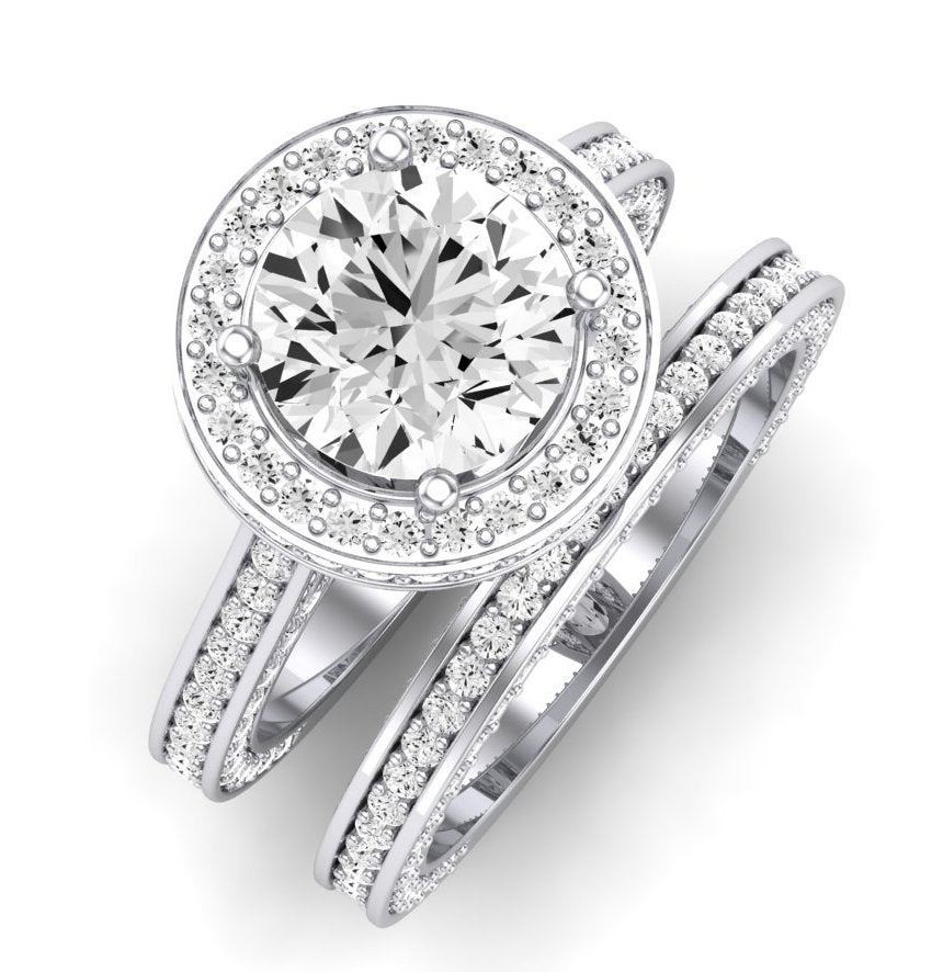 Buttercup Diamond Matching Band Only (does Not Include Engagement Ring)  For Ring With Round Center whitegold