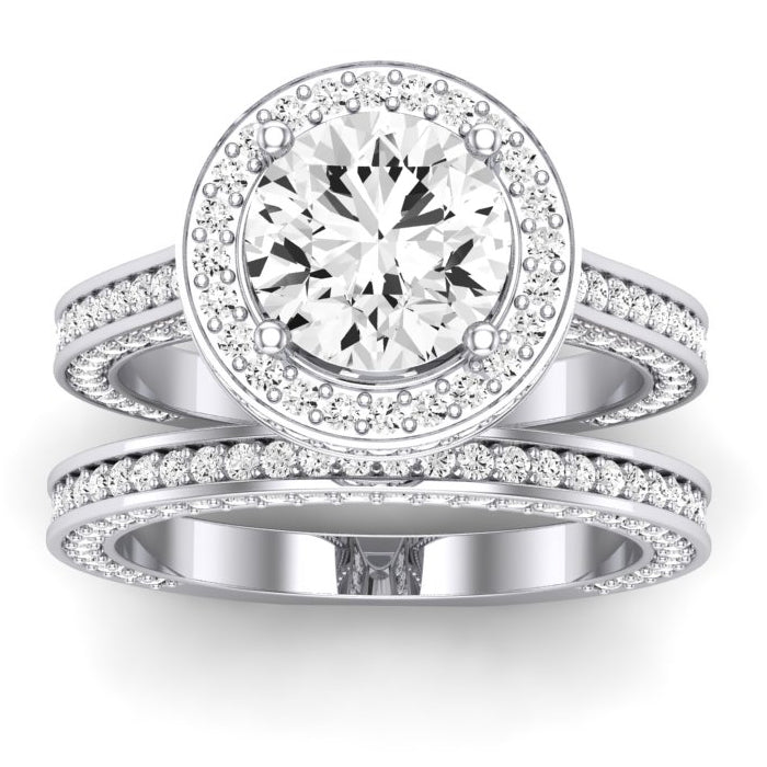 Buttercup Moissanite Matching Band Only (does Not Include Engagement Ring)  For Ring With Round Center whitegold