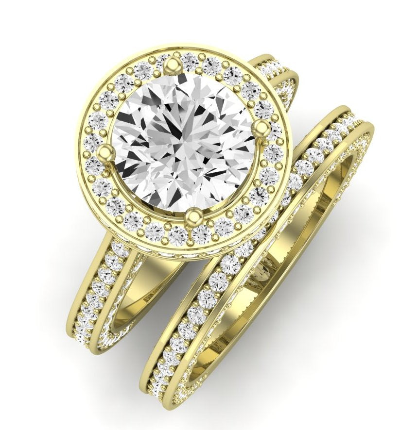 Buttercup Moissanite Matching Band Only (does Not Include Engagement Ring)  For Ring With Round Center yellowgold