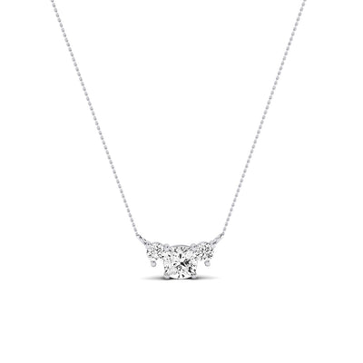 Spirea Cushion Cut Moissanite Accented Necklace whitegold