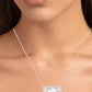 Spirea Emerald Cut Diamond Accented Necklace rosegold