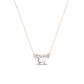 Spirea Emerald Cut Moissanite Accented Necklace rosegold