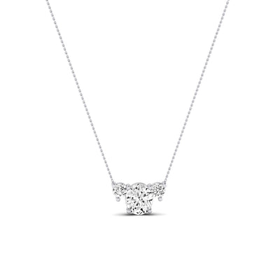 Spirea Oval Cut Diamond Accented Necklace (Clarity Enhanced) whitegold
