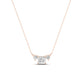 Spirea Princess Cut Moissanite Accented Necklace rosegold