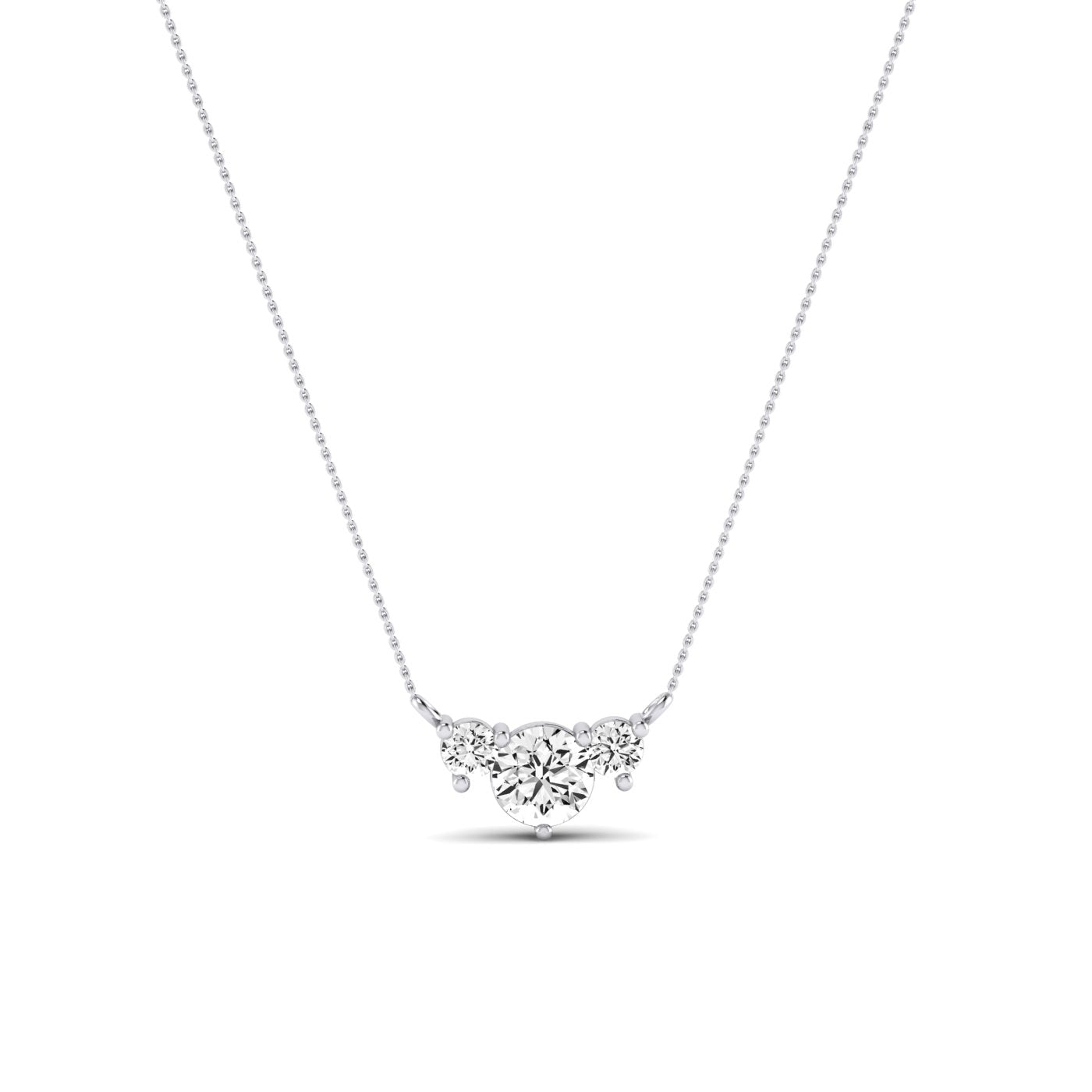 Spirea Round Cut Diamond Accented Necklace (Clarity Enhanced) whitegold