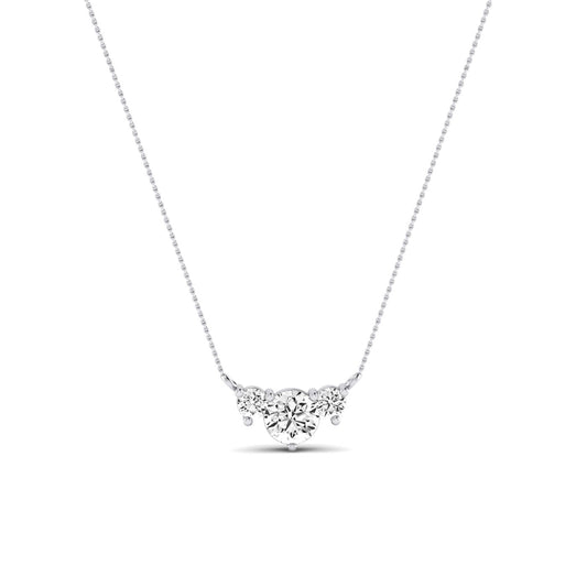 Spirea Round Cut Moissanite Accented Necklace whitegold