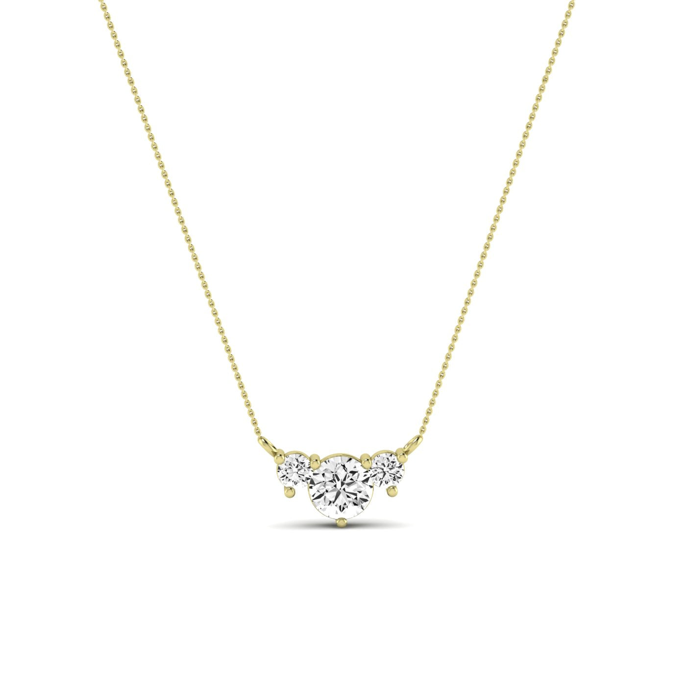 Spirea Round Cut Diamond Accented Necklace (Clarity Enhanced) yellowgold