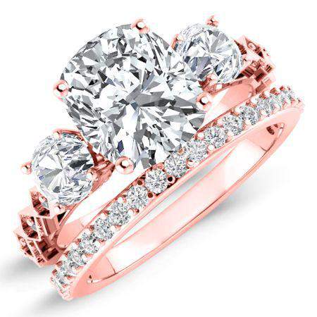 Calix Cushion Diamond Bridal Set (Lab Grown Igi Cert) rosegold