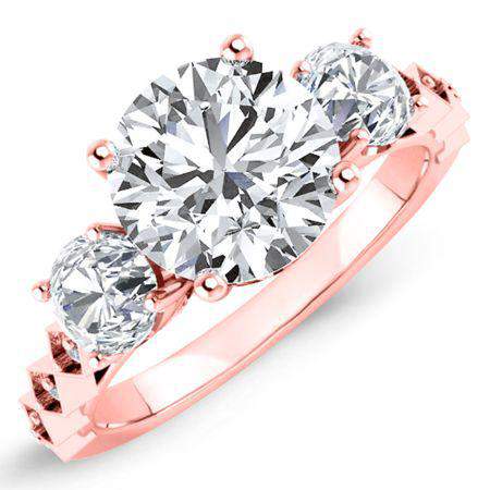 Calix Round Moissanite Engagement Ring rosegold