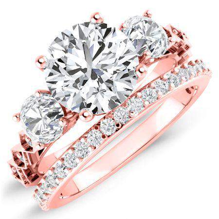 Calix Moissanite Matching Band Only (engagement Ring Not Included) For Ring With Round Center rosegold