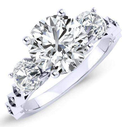 Calix Round Moissanite Engagement Ring whitegold