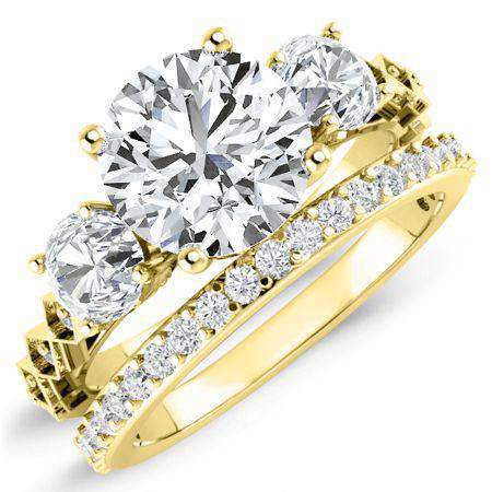 Calix Moissanite Matching Band Only (engagement Ring Not Included) For Ring With Round Center yellowgold