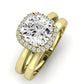 Calla Lily Diamond Matching Band Only (does Not Include Engagement Ring) For Ring With Cushion Center yellowgold
