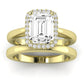 Calla Lily Moissanite Matching Band Only (does Not Include Engagement Ring) For Ring With Emerald Center yellowgold