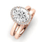 Calla Lily Moissanite Matching Band Only (does Not Include Engagement Ring) For Ring With Oval Center rosegold