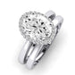 Calla Lily Diamond Matching Band Only (does Not Include Engagement Ring) For Ring With Oval Center whitegold
