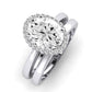 Calla Lily Moissanite Matching Band Only (does Not Include Engagement Ring) For Ring With Oval Center whitegold