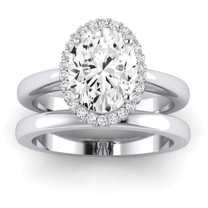 Callalily Oval Diamond Bridal Set (Lab Grown Igi Cert) whitegold