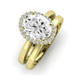 Calla Lily Moissanite Matching Band Only (does Not Include Engagement Ring) For Ring With Oval Center yellowgold