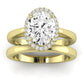 Calla Lily Moissanite Matching Band Only (does Not Include Engagement Ring) For Ring With Oval Center yellowgold