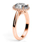 Callalily Oval Moissanite Engagement Ring rosegold