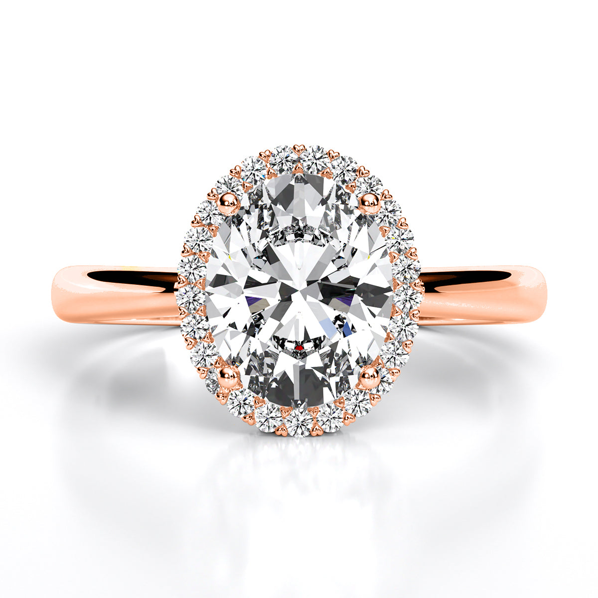 Callalily Oval Moissanite Engagement Ring rosegold