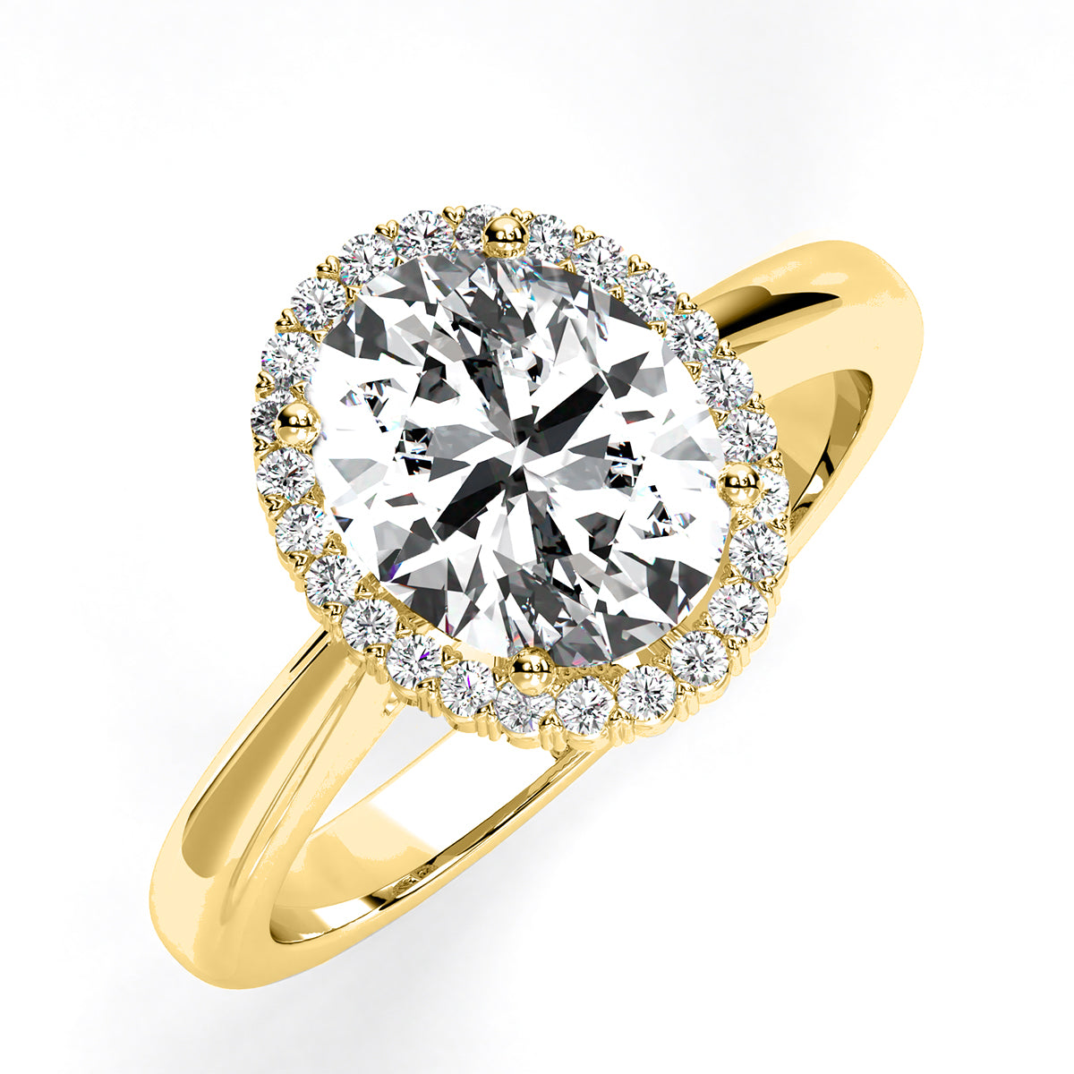 Callalily Oval Moissanite Engagement Ring yellowgold