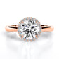 Callalily Round Moissanite Engagement Ring rosegold