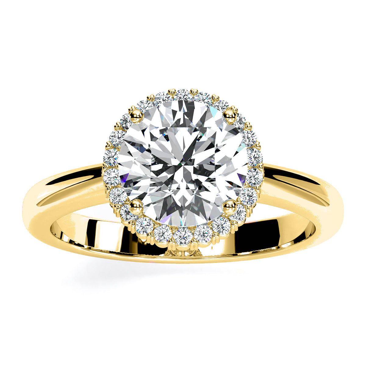 Callalily Round Moissanite Engagement Ring yellowgold
