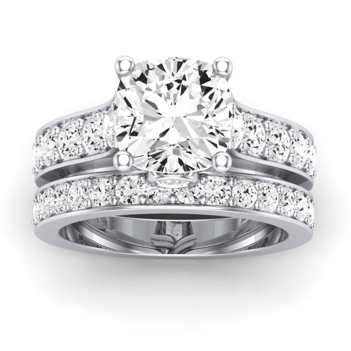 Calluna Diamond Matching Band Only (does Not Include Engagement Ring) For Ring With Cushion Center whitegold
