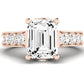 Calluna Emerald Moissanite Engagement Ring rosegold